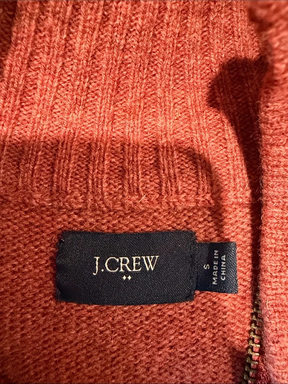 J. Crew Men's Half-Zip Sweater in Rust Orange